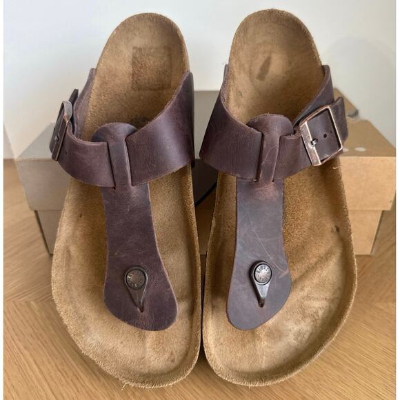 Birkenstock Gizeh Oil Leather ‘Brown’ Men Thong Sandal - SZ 10 main image 4